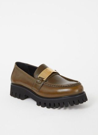Maje Loafer van leer met logo