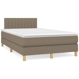 vidaXL Cama Box Spring Con Colch&oacute;n Tela Gris Taupe 120x190 Cm Vidaxl