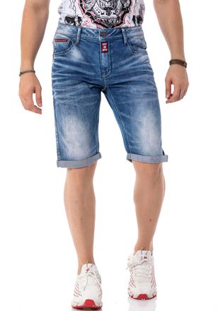 Cipo & Baxx Jeansshorts CIPO & BAXX, Herren, Gr. 29, N-Gr, blau (blau used), Denim/Jeans, Obermaterial: 98% Baumwolle, 2% Elasthan, Abriebeffekte, regular fit kni