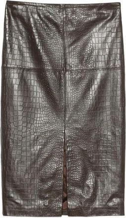Federica Tosi Leather Skirts - Dames - Leren & Su&egrave;de rokken - Bruin - S - Rokken