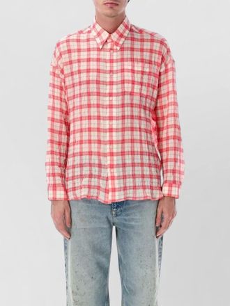 Sunflower relaxed check shirt split collar design