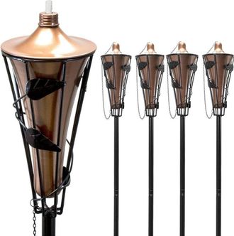 Sorbus Set Of 4 Outdoor Metal Patio Torches