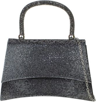 Girly HandBags Womens Embellished Handheld Evening Bag Medium Black
