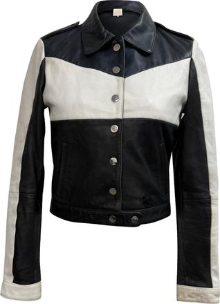 Maje tweekleurige jas in zwart polyester