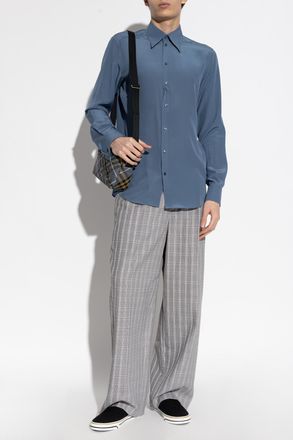 Dolce & Gabbana Silk Shirt, Mens, Blue