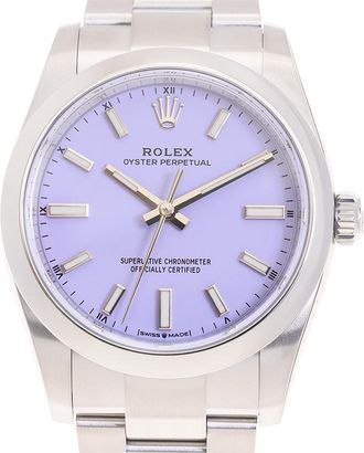 Rolex Oyster Perpetual Automatic Chronometer Purple Dial Ladies Watch M124200-0008