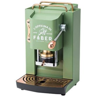 Faber Pro Deluxe - Macchina per Caff&egrave; con pressacialda in ottone - Telaio in acciaio Verde acido opaco