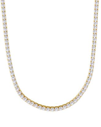 Adornia Adornia 14K Plated Crystal 3Mm Tennis Chain Necklace