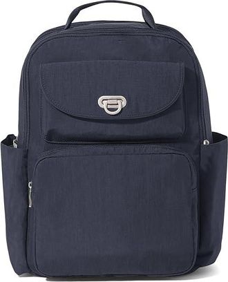 Baggallini Coastal Flip Lock Laptop Backpack Womens Handbags French Navy, Nylon
