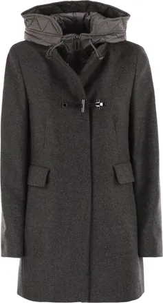 Fay Toggle -Mantel in MÉlange Wolltuch