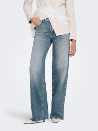 Only Relax-fit-Jeans ONLY ONLMADISON BLUSH HW WIDE DNM REA570 NOOS, Damen, Gr. XL (42), L&auml;nge 32, blau (special blau grau denim), Denim/Jeans, Obermaterial
