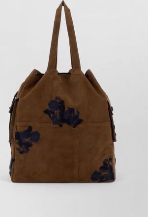 Baziszt minster suede shoulder shopping bag embroidery