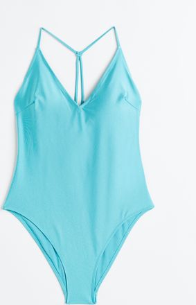 H&M Badeanzug High Leg - T&uuml;rkis