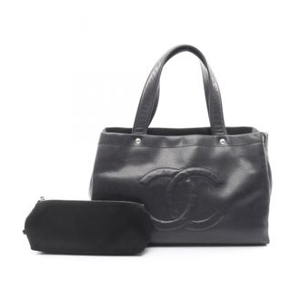 Chanel Black Grained Calfskin Handbag Tote Bag (Pre-Owned)