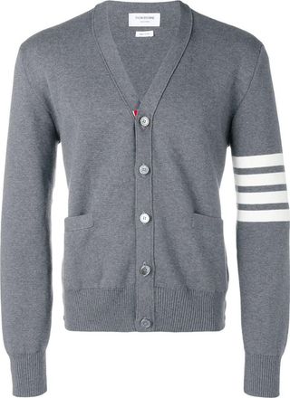 Thom Browne 4-Bar V-Neck Cotton Cardigan Clothing