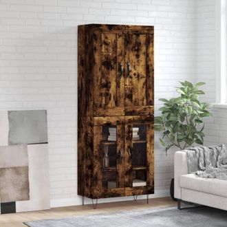 vidaXL vidaXL Credenza Rovere Fumo 69,5x34x180 cm in Legno Multistrato