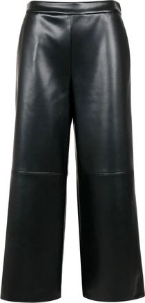 Max Mara Broeken - Dames - Wijde Broeken - Zwart - XL - Leer - Broeken