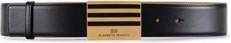 Elisabetta Franchi Accessoires, Dames, Zwart, XL, Leer, Brede Riem