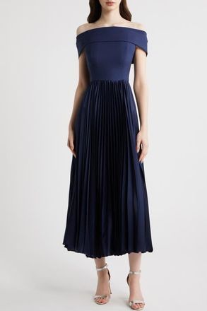 Hutch Stockton Off the Shoulder Maxi Dress in Navy at Nordstrom, Size 10