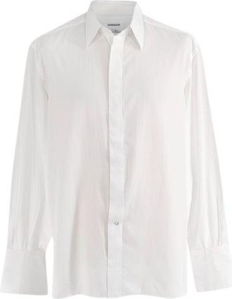 Lorenzini White Striped Shirt Size 16.5