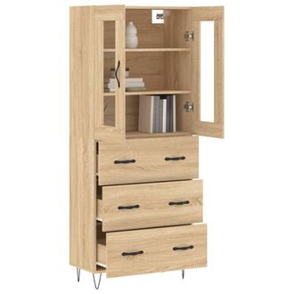 Berkfield Home Highboard Sonoma Oak 69.5x34x180 cm Engineered Wood in Tan
