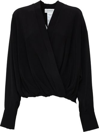 Sportmax Venere Elastic Hem Silk Crepe De Chine Blouse