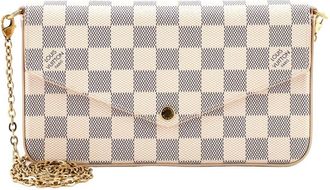Louis Vuitton White Damier Felicie Pochette (Authentic Pre-Loved)