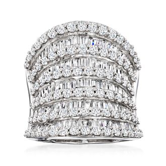Ross-Simons CZ Multi-Row Ring in Sterling Silver
