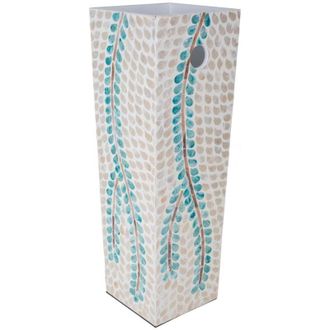 Wanderlust Deco Parag&uuml;ero Cuadrado De Madera Acabado En Capiz Blanco 19x19x58