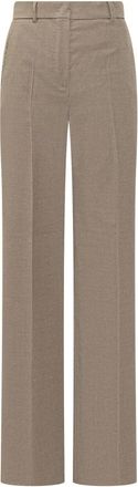 Max Mara Lambro Broeken - Dames - Straight fit broeken - Beige - 2XS - Wol - Broeken