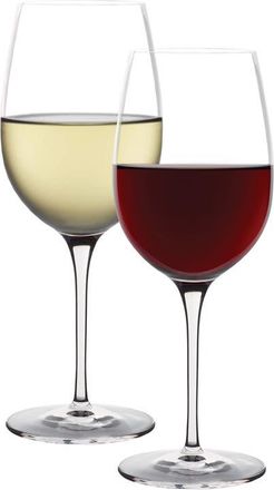 Luigi Bormioli Crescendo Set of 8 White & Red Wind Glasses in Clear at Nordstrom