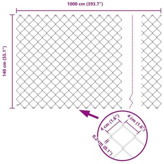 Berkfield Home Premium Chain Link Fence 1.4x10 m Galvanised Steel in Silver
