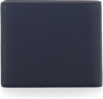 Dolce & Gabbana Mens Bi-Fold Leather Wallet, Blue