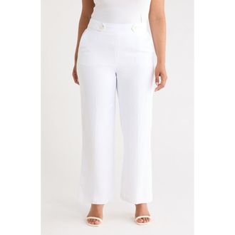 Anne Klein High Waist Wide Leg Pants in Crisp White at Nordstrom Rack, Size 1 X