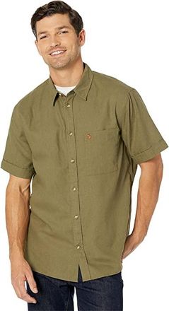 Fj&auml;llr&auml;ven Ovik Travel Shirt Short Sleeve Mens Clothing Green : 2XL, Polyester/Hemp
