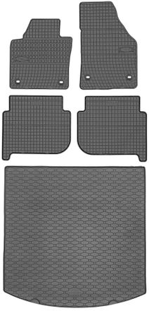 OEM Juego De Alfombrillas De Goma Para Coche Y Maletero Para Volkswagen Touran I Minivan (2003-2010)