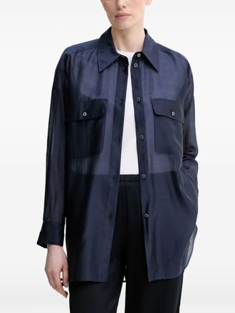 Marc O'Polo long-sleeve shirt - women - Polyester/Lyocell - S - Blue