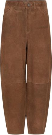 Inwear Lederbroek - Dames - Leren Broeken - Bruin - 2XL - Leer - Broeken