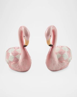 MacKenzie-Childs Flamingo Ceramic Salt & Pepper Shaker Set