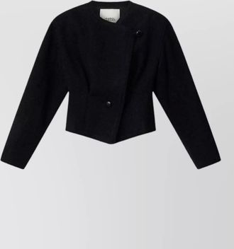 Isabel Marant boucl&eacute; asymmetric single-breasted coat