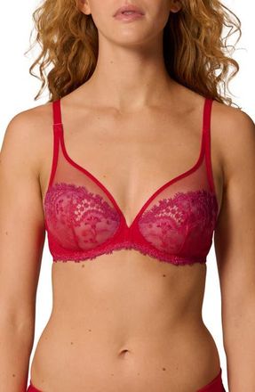 Simone P&eacute;r&egrave;le Wish Underwire Plunge Bra in Rainbow Red at Nordstrom, Size 38D