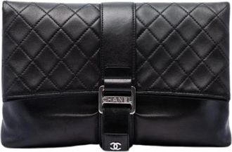 Chanel Pre-owned Vintage Clutch - Dames - Vintage Clutch - Zwart - ONE Size - Leer - Vintage