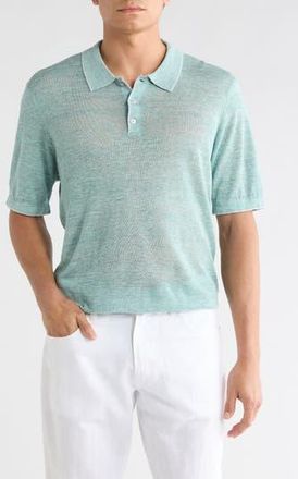 Robert Barakett Costa Short Sleeve Sweater Polo in Soft Teal at Nordstrom Rack, Size Xx-Large