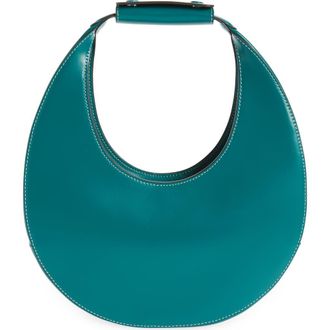Staud Leather Moon Bag in Coastal at Nordstrom