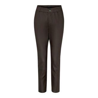 BTF-CPH Leather Trousers, female, Gray, XL, Cropped Stretch Leggings