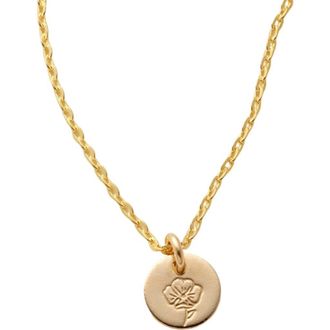 Made by Mary August Birth Flower Necklace in Gold Filled at Nordstrom, Size Medium