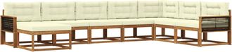 vidaXL Conjunto De Sof&aacute;s De Exterior 8 Uds. Natural Y Crema Vidaxl