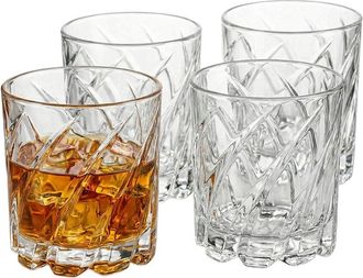 The Jay Companies s Uptown Bar Set of Four 10oz Spinning Double Old Fashioned Glasses