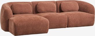 Sklum Sof&aacute; Modular Chaise Longue Izquierdo De 3 Piezas En Chenilla Coquette Sklum
