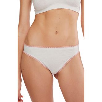 Free People Intimately FP Sweet Point Seamless Bikini in White Alyssum at Nordstrom, Size X-Small/small